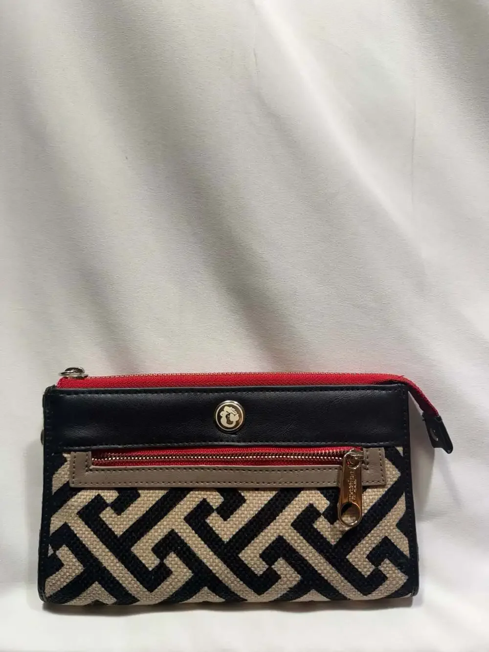 Spartina 449 Geometric Pattern Wristlet Black Tan